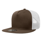 5 Panel High Profile Structured Cotton Blend Trucker