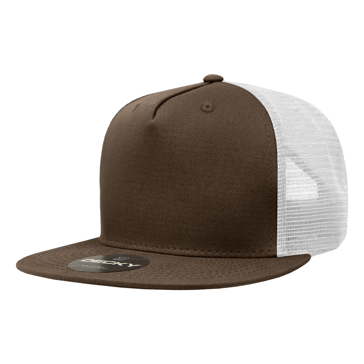 5 Panel High Profile Structured Cotton Blend Trucker