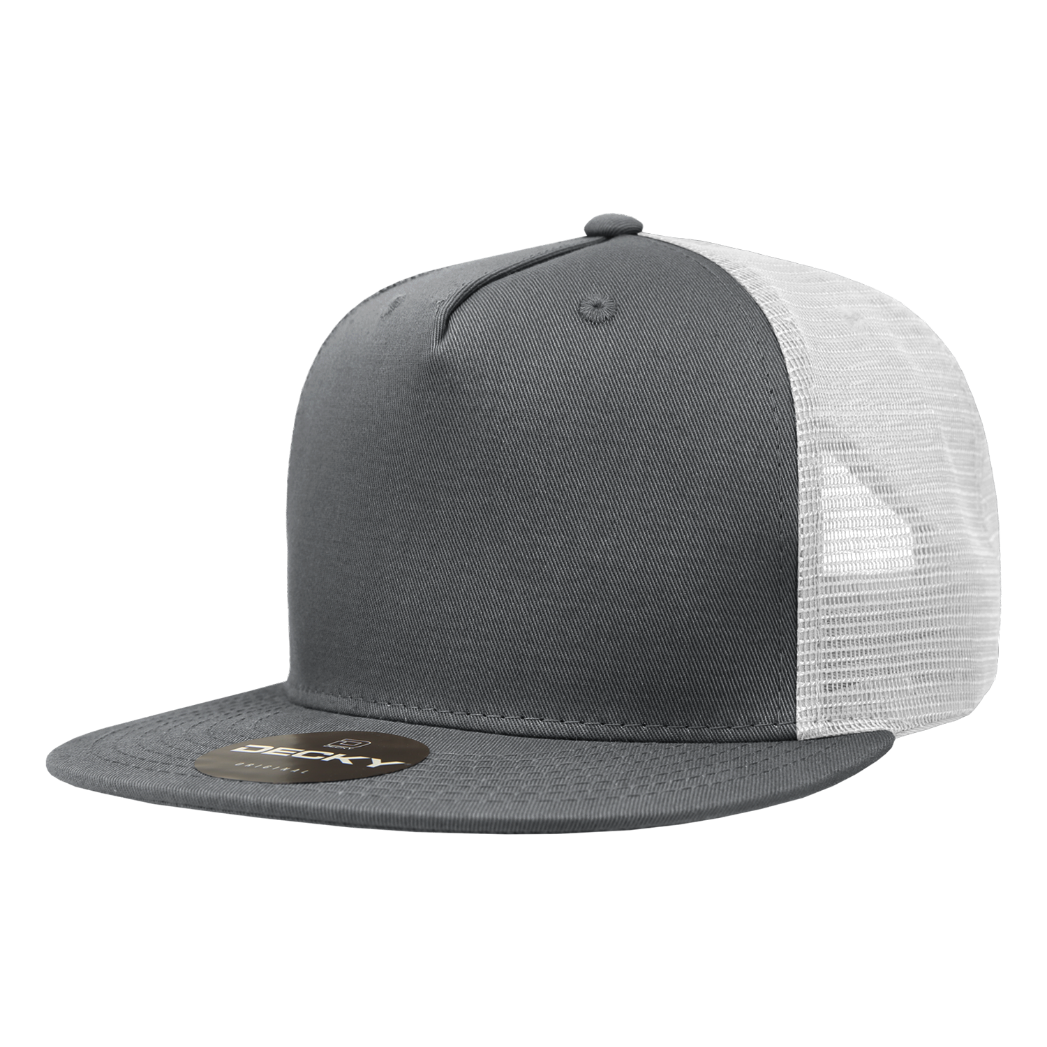 5 Panel High Profile Structured Cotton Blend Trucker