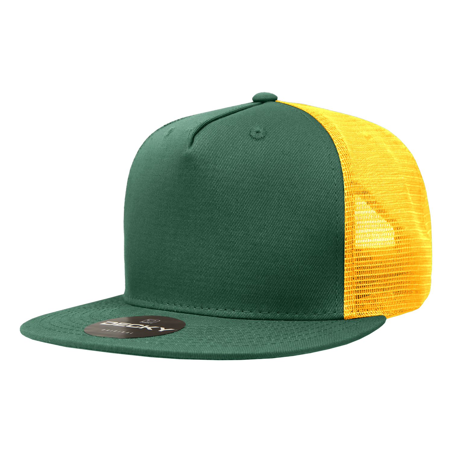 5 Panel High Profile Structured Cotton Blend Trucker