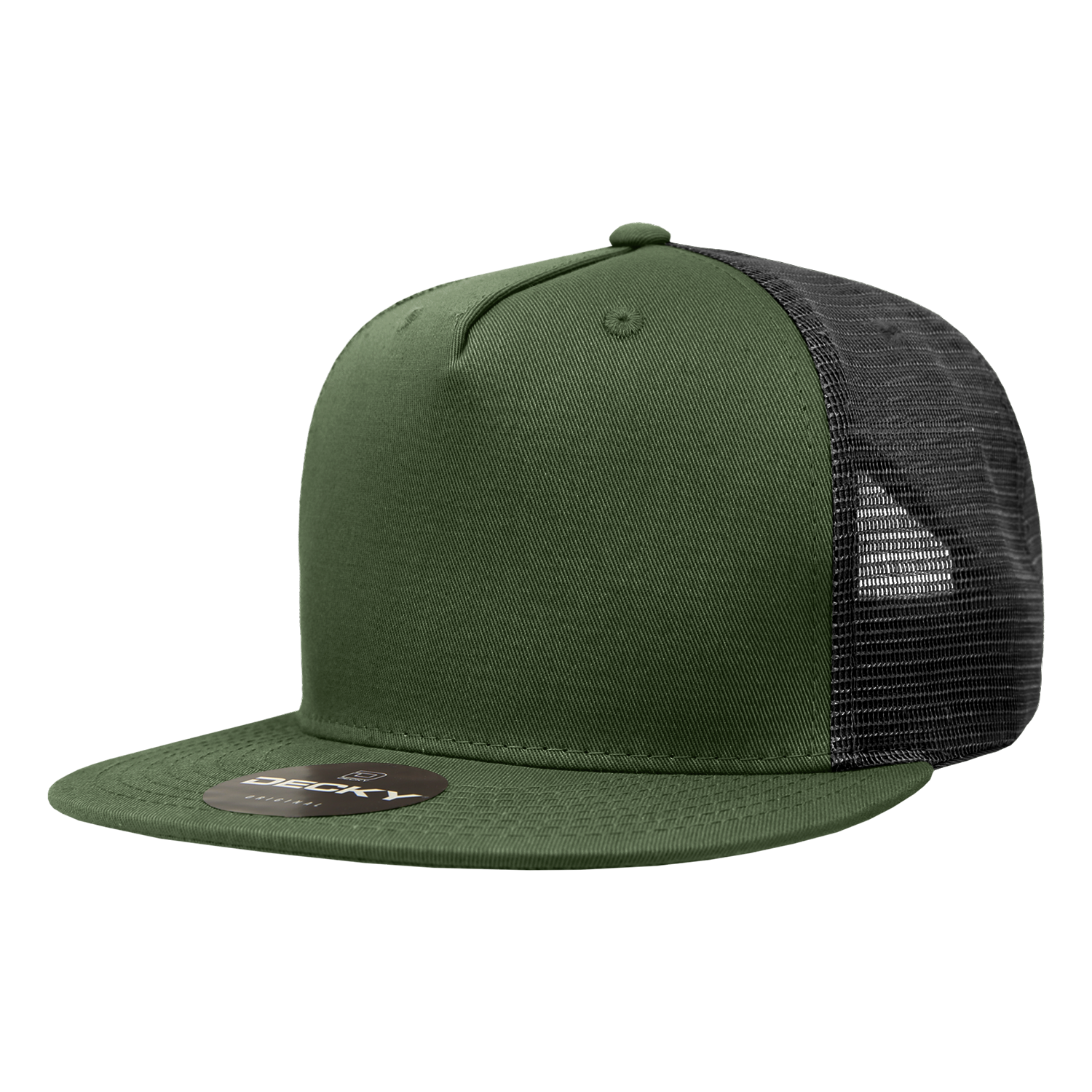 5 Panel High Profile Structured Cotton Blend Trucker