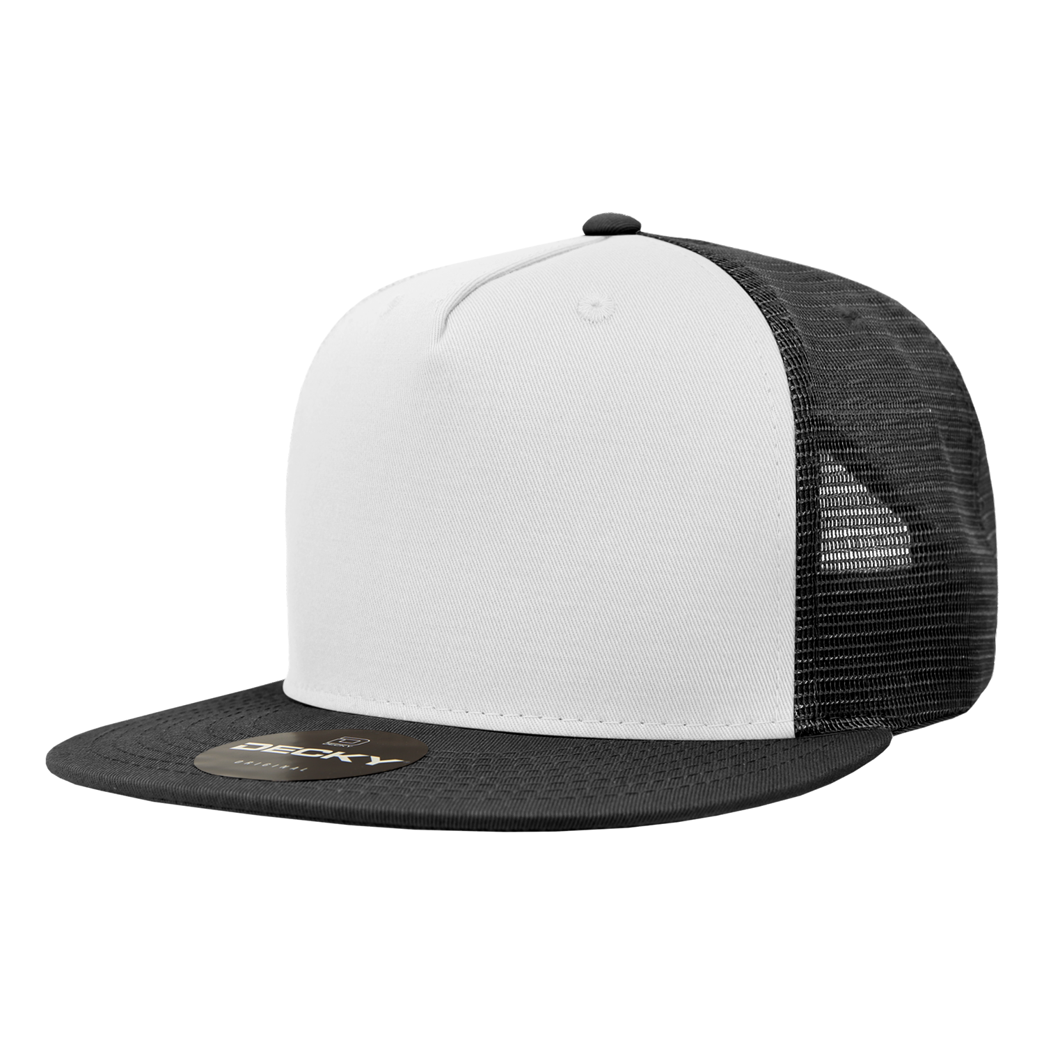 5 Panel High Profile Structured Cotton Blend Trucker
