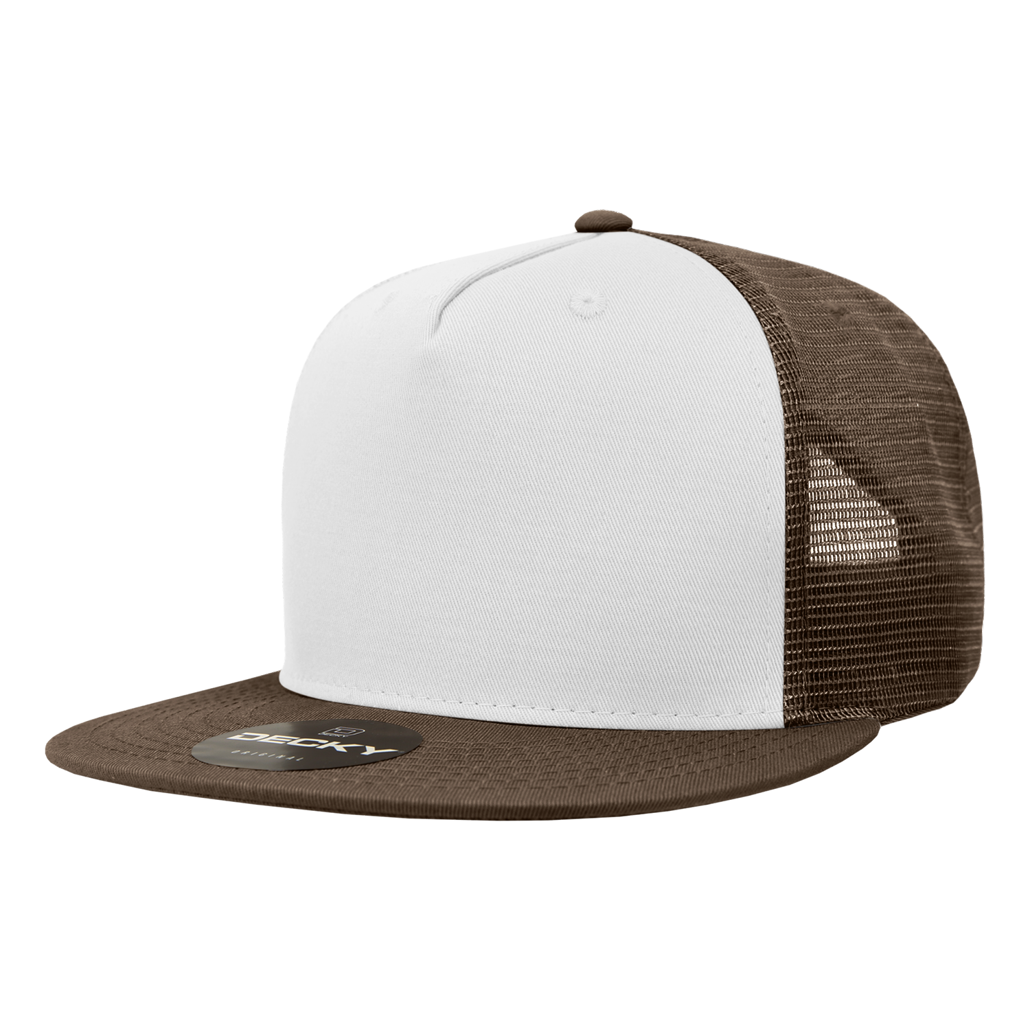 5 Panel High Profile Structured Cotton Blend Trucker
