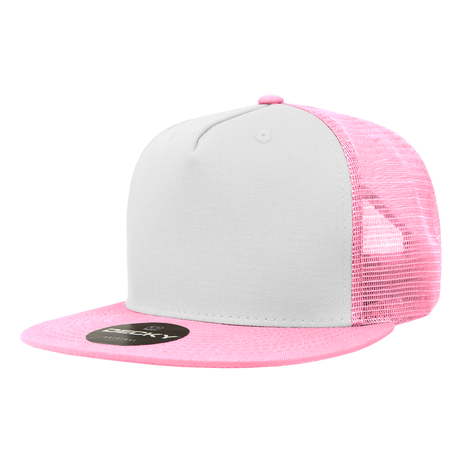 5 Panel High Profile Structured Cotton Blend Trucker