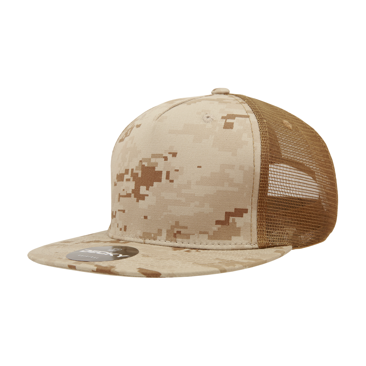 5 Panel High Profile Structured Cotton Blend Trucker