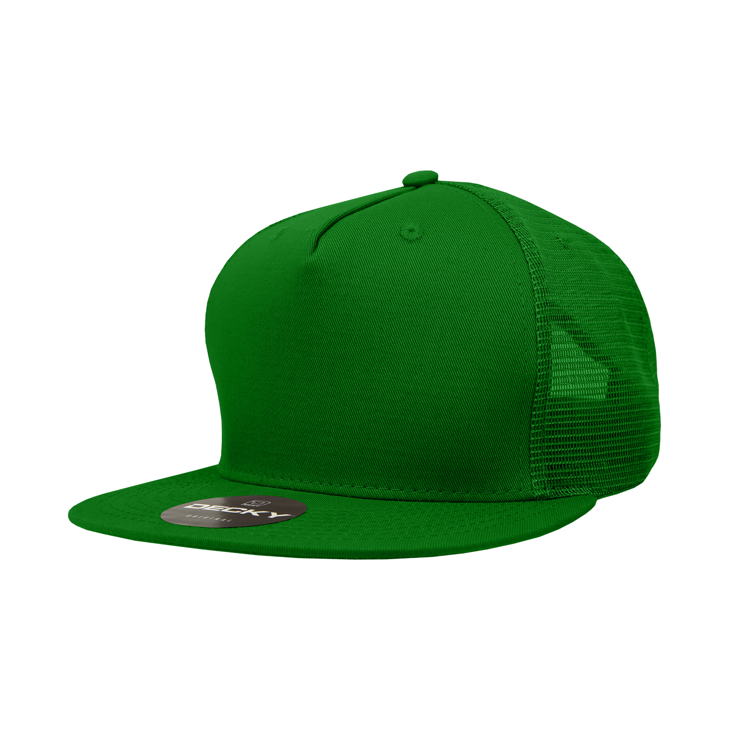 5 Panel High Profile Structured Cotton Blend Trucker