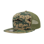 5 Panel High Profile Structured Cotton Blend Trucker