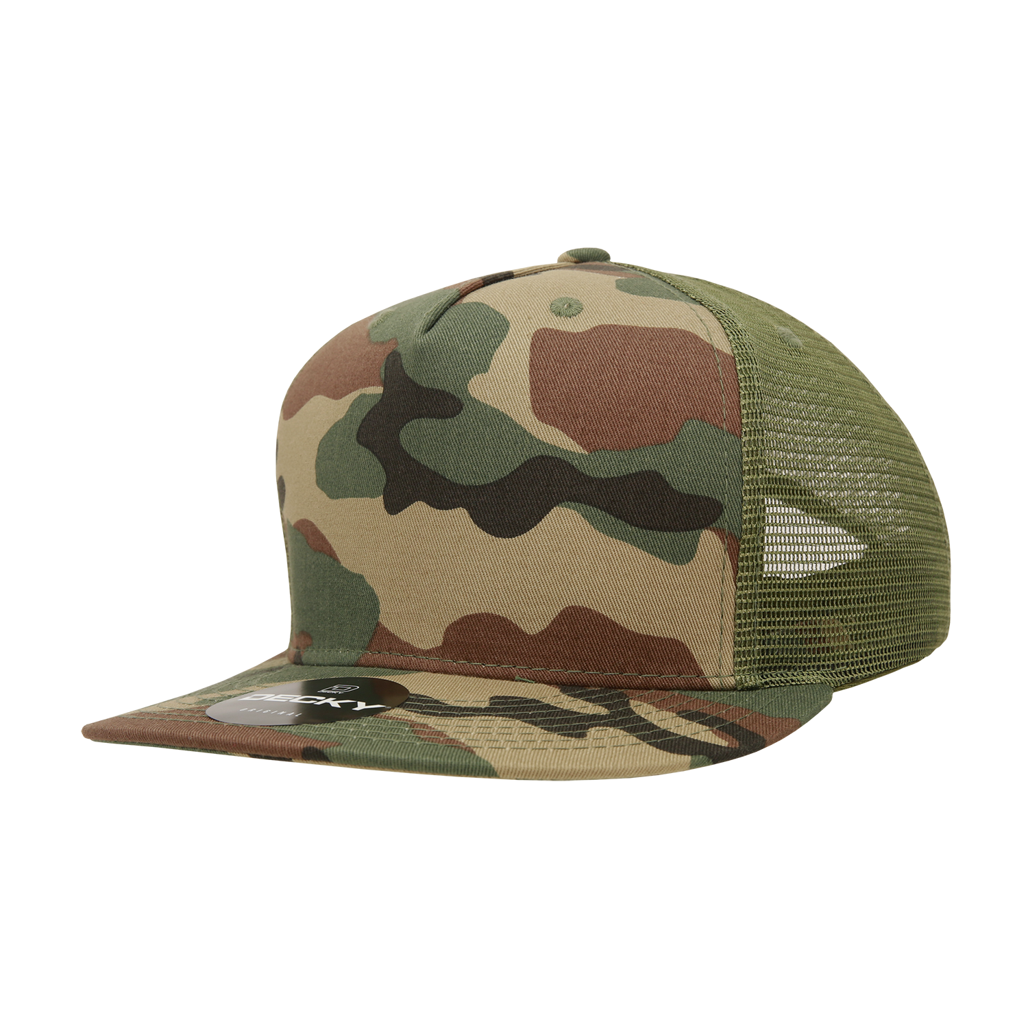 5 Panel High Profile Structured Cotton Blend Trucker