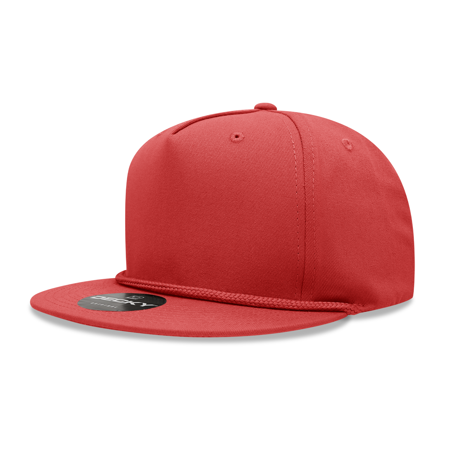 5 Panel High Profile Structured Cotton Blend Rope Hat