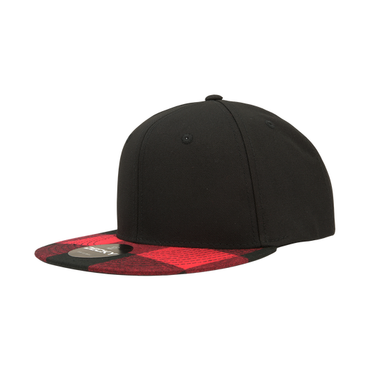 6 Panel High Profile Structured Plaid Bill Snapback