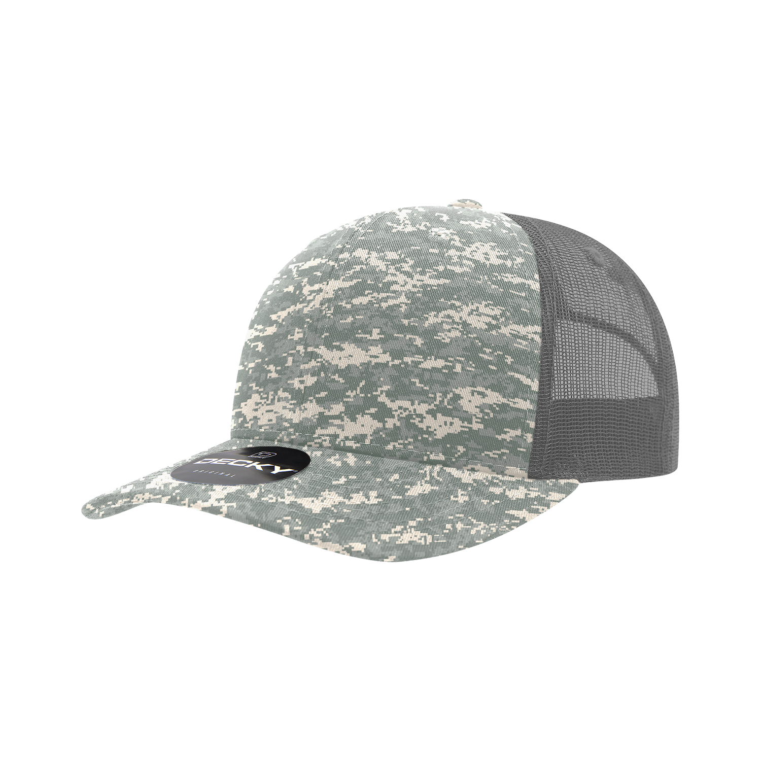 6 Panel Mid Profile Structured Camo Trucker