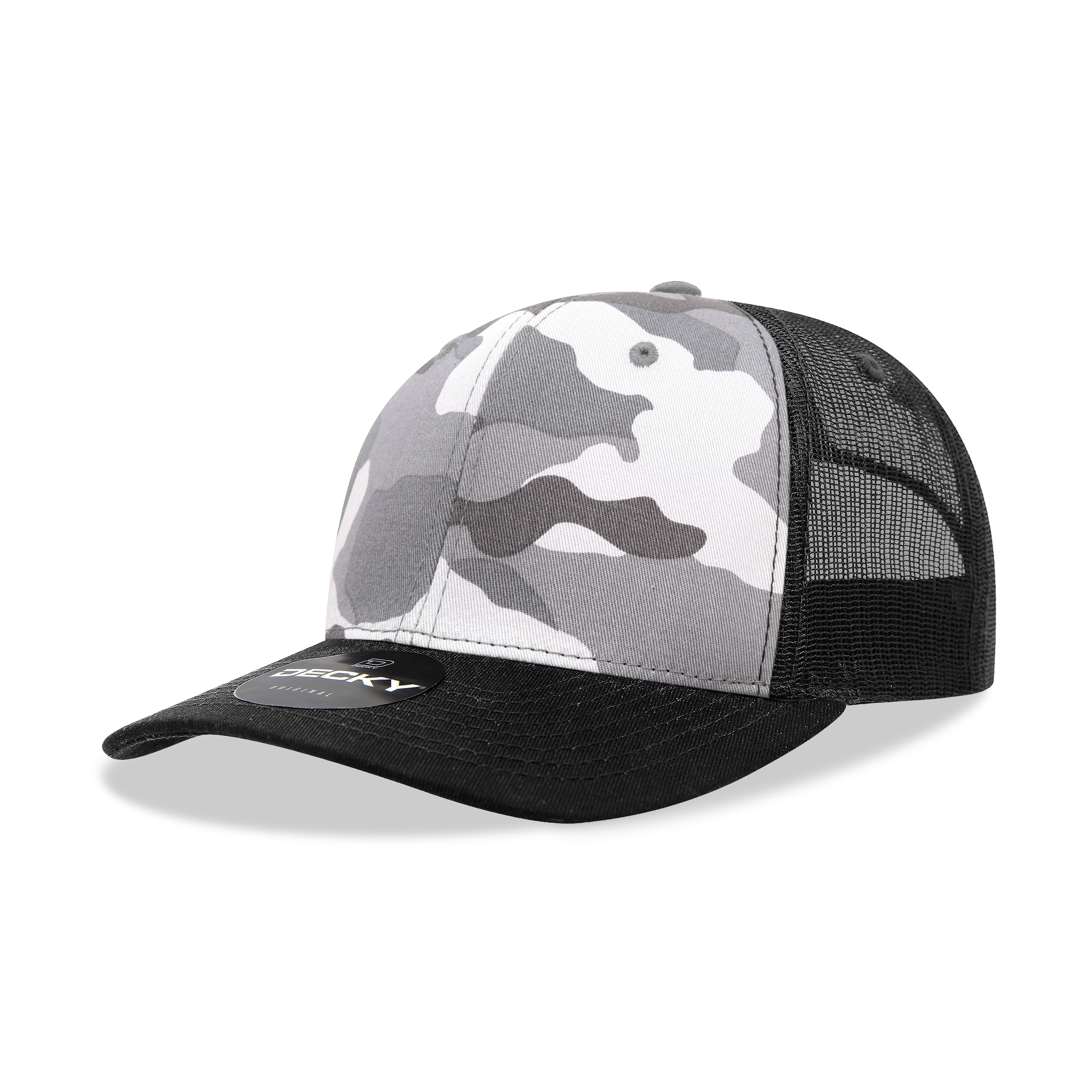 6 Panel Mid Profile Structured Camo Trucker