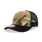 6 Panel Mid Profile Structured Camo Trucker