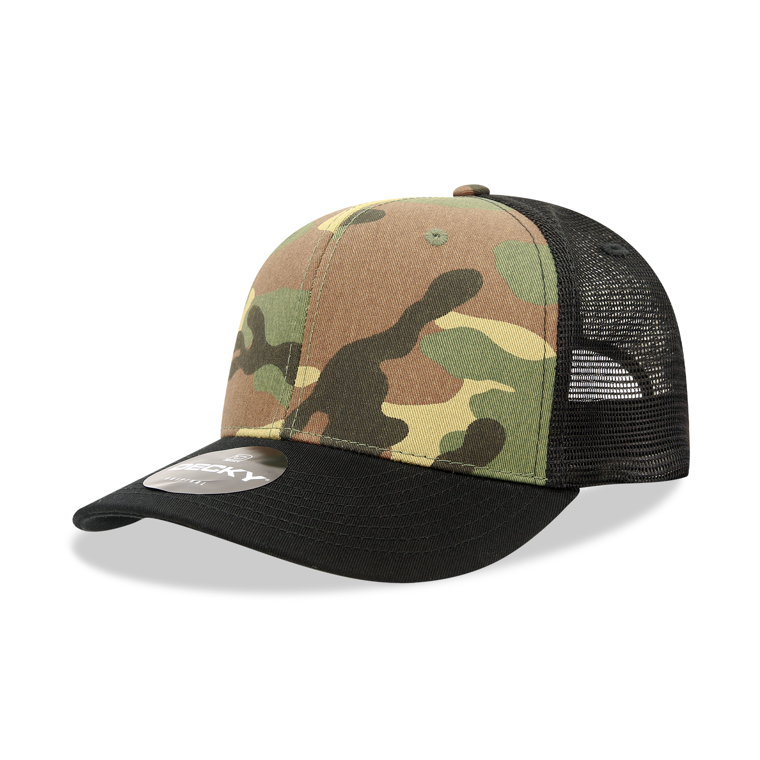 6 Panel Mid Profile Structured Camo Trucker