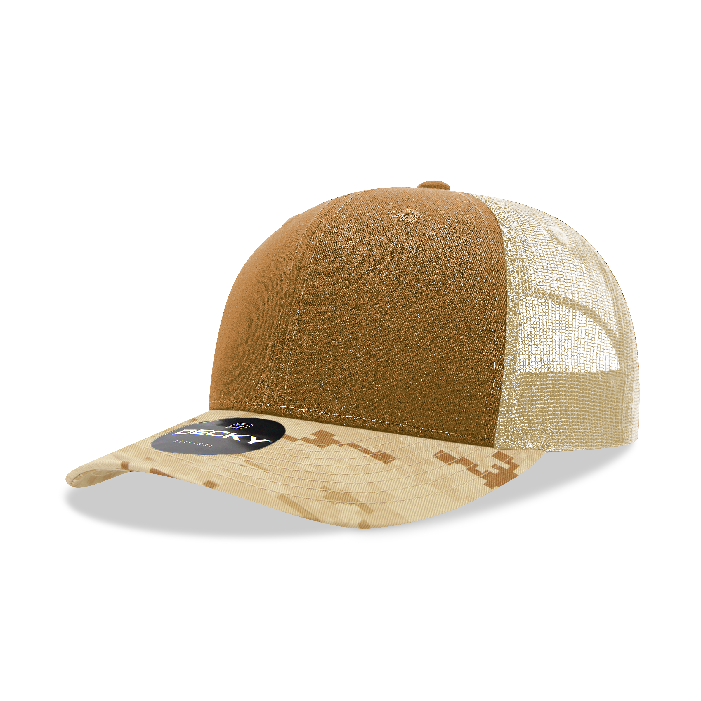 6 Panel Mid Profile Structured Camo Trucker