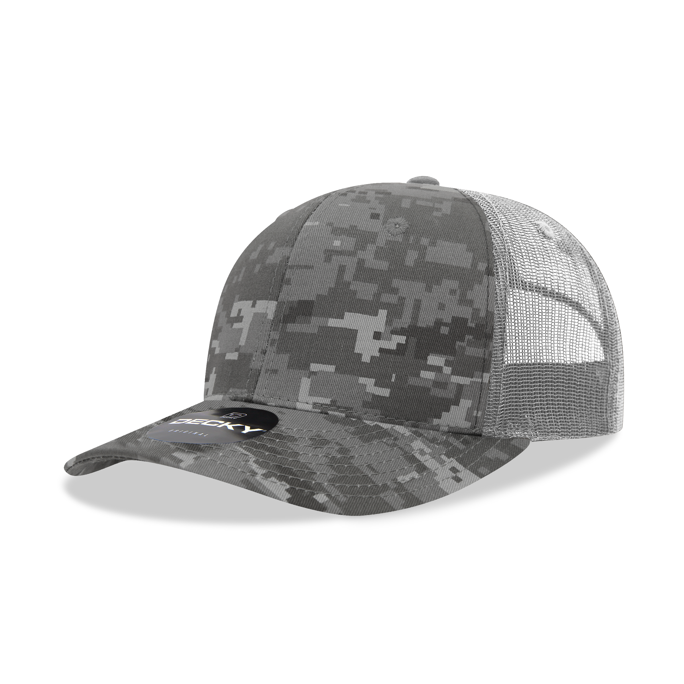 6 Panel Mid Profile Structured Camo Trucker