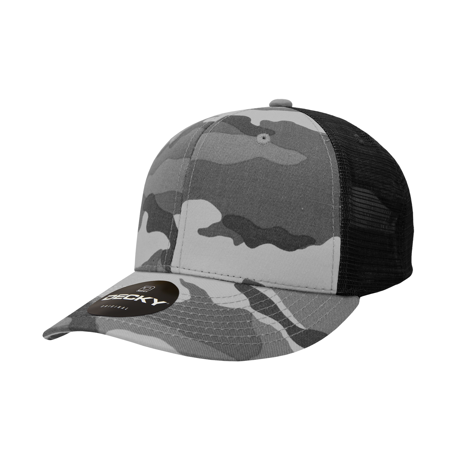 6 Panel Mid Profile Structured Camo Trucker