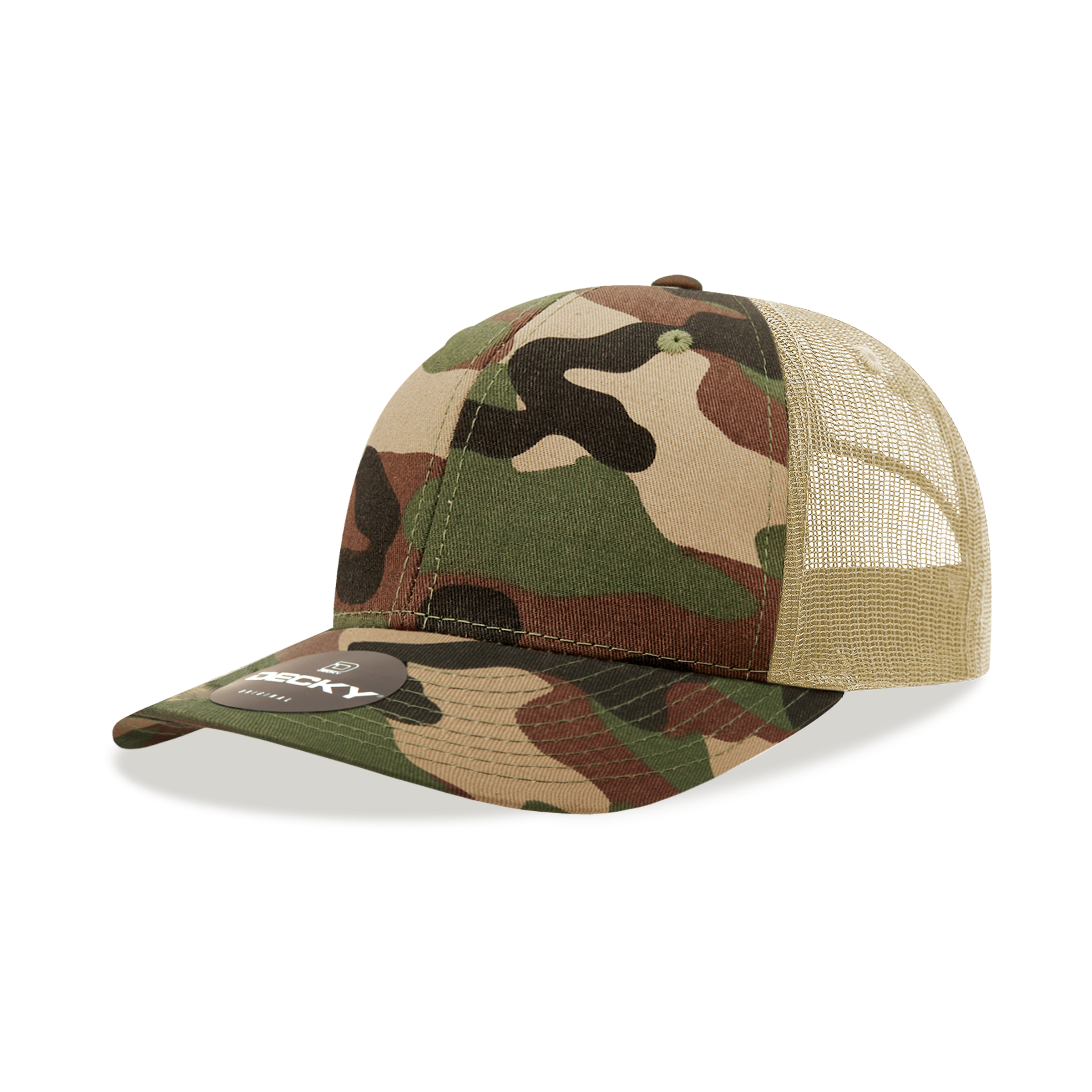 6 Panel Mid Profile Structured Camo Trucker