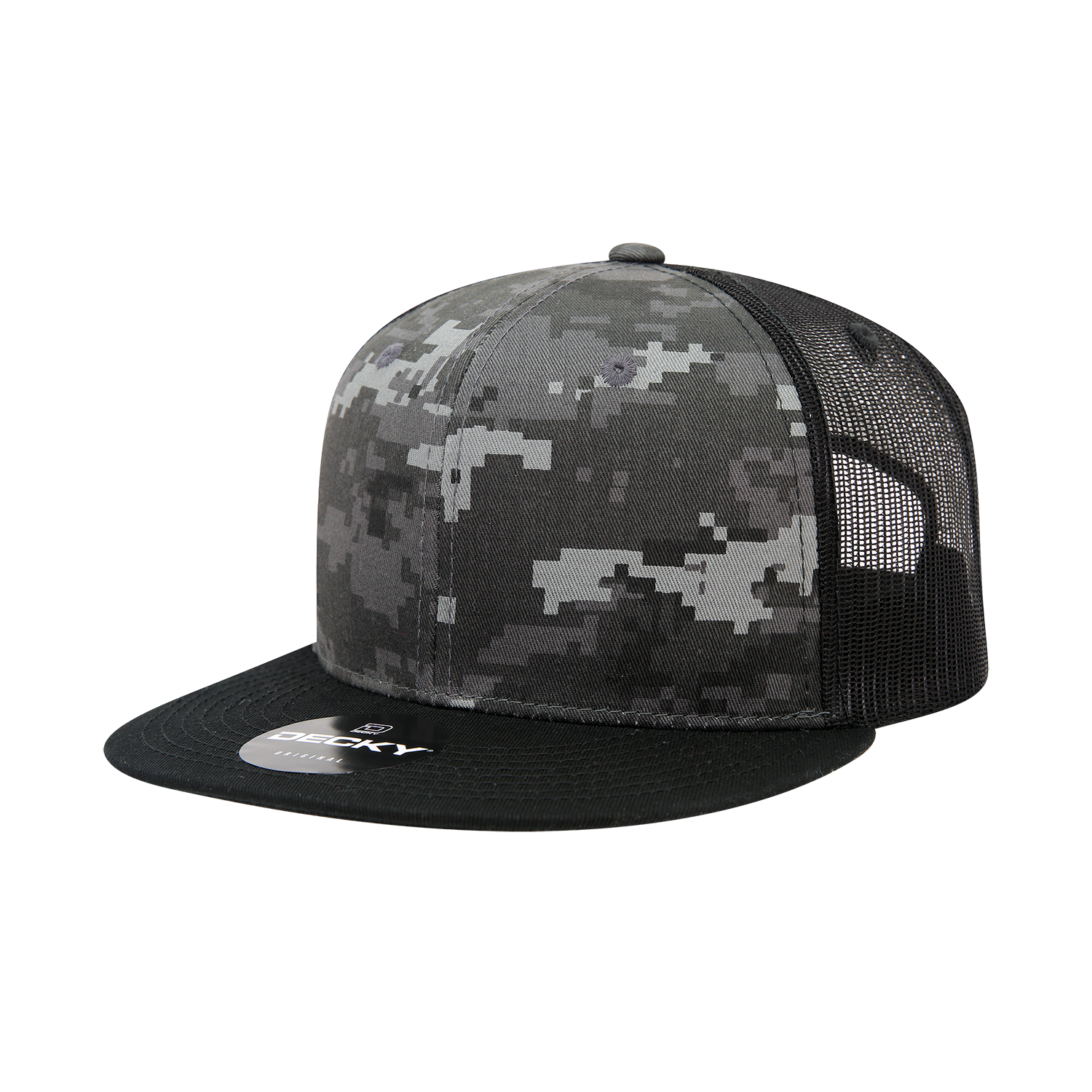 6 Panel High Profile Structured Camo Trucker