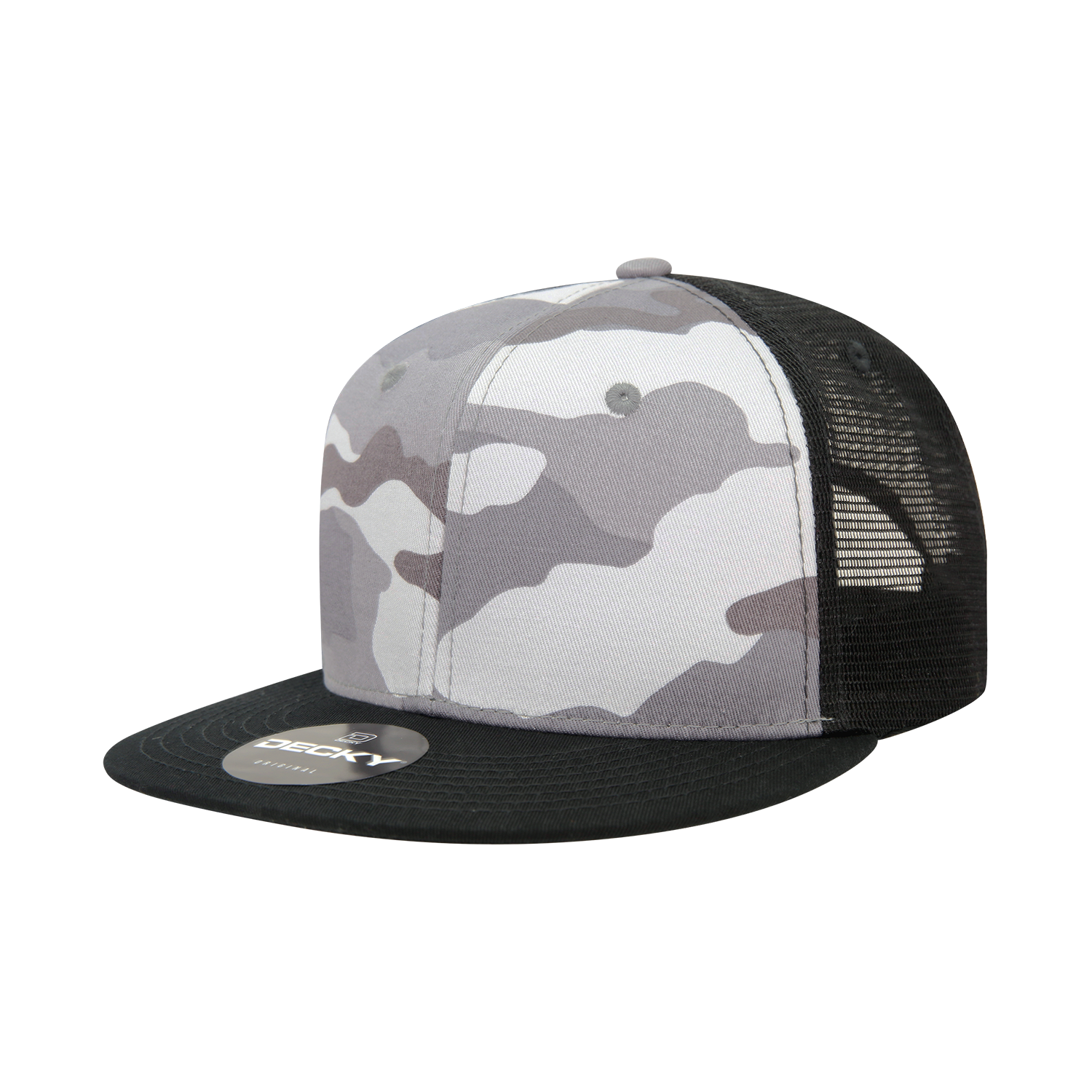 6 Panel High Profile Structured Camo Trucker