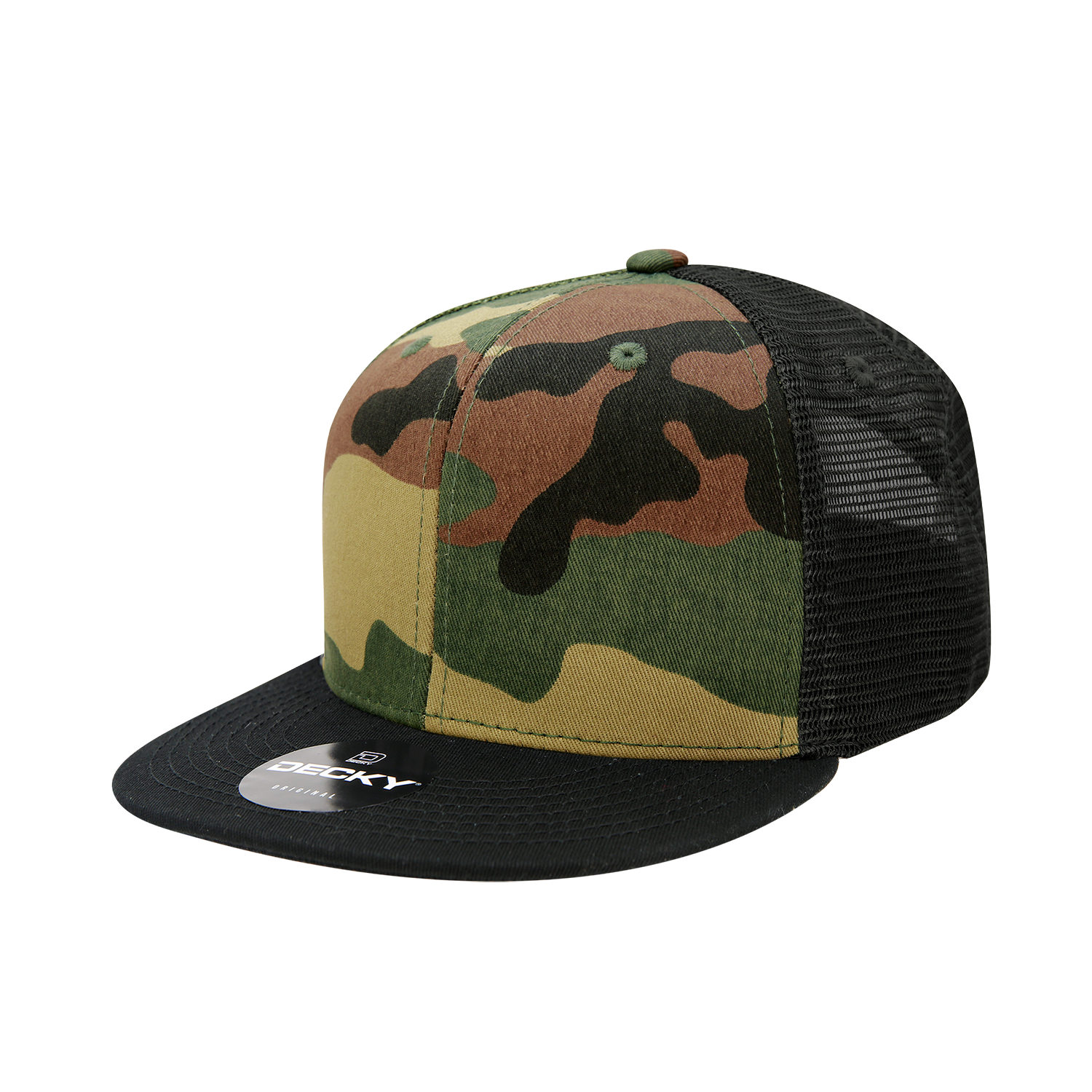 6 Panel High Profile Structured Camo Trucker