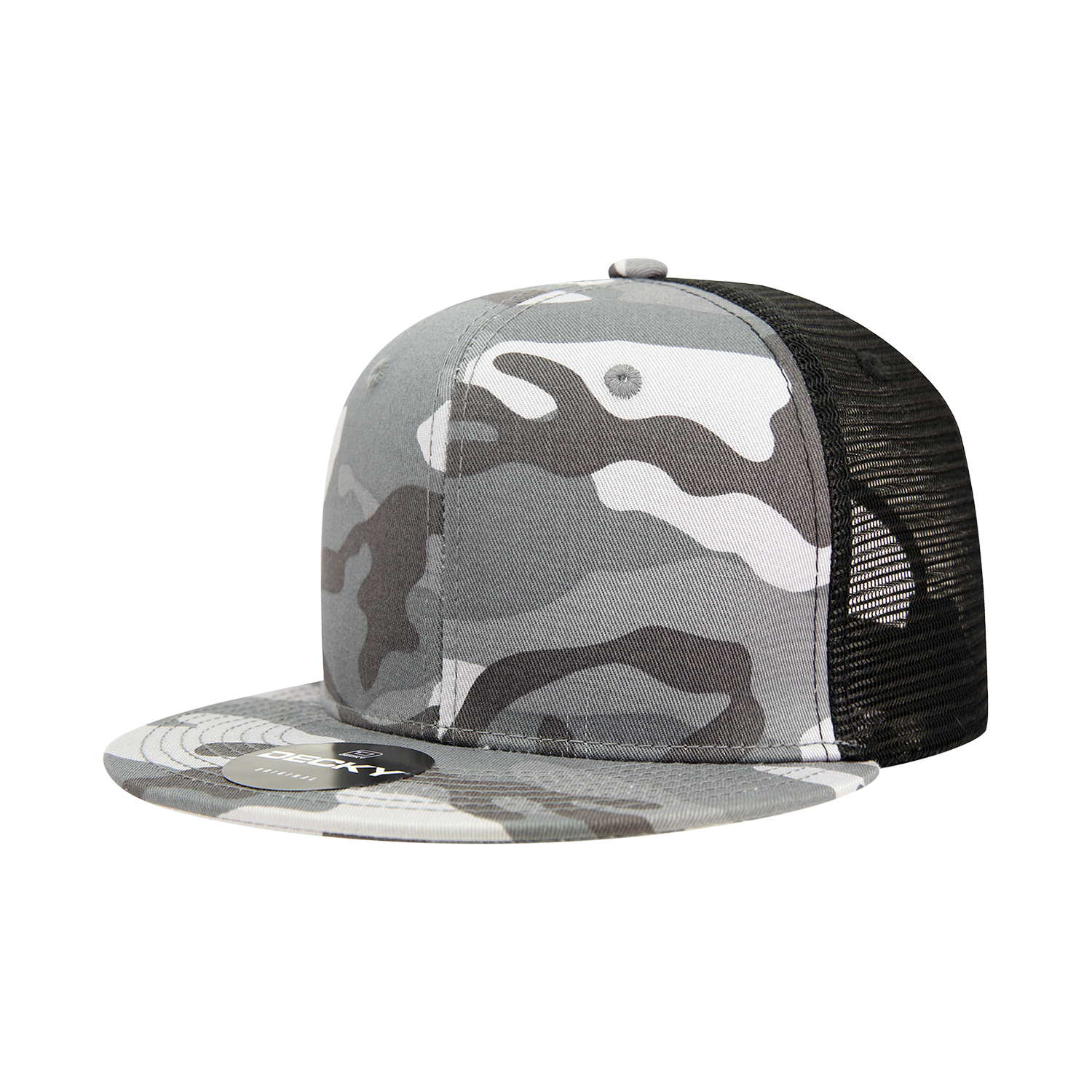 6 Panel High Profile Structured Camo Trucker