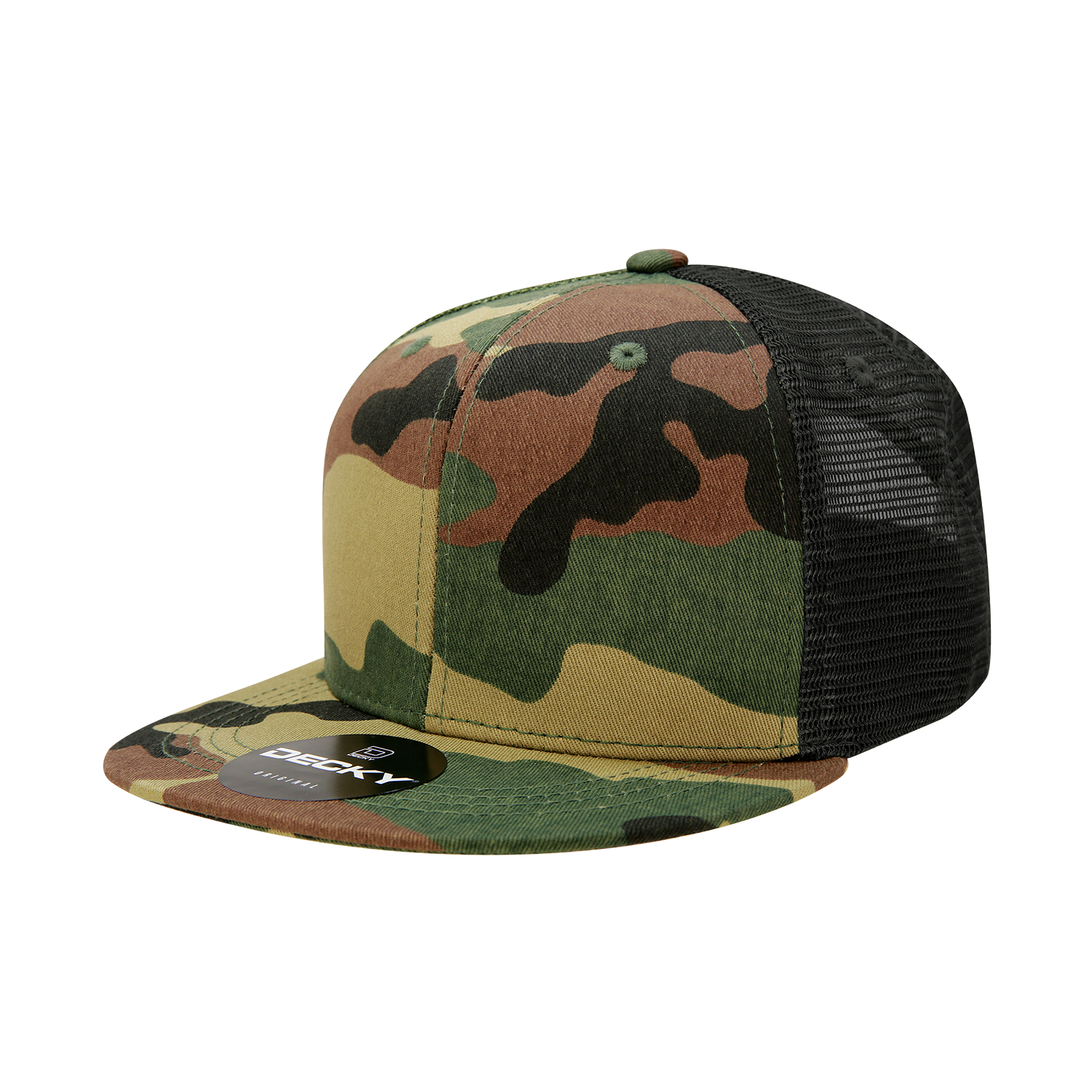 6 Panel High Profile Structured Camo Trucker