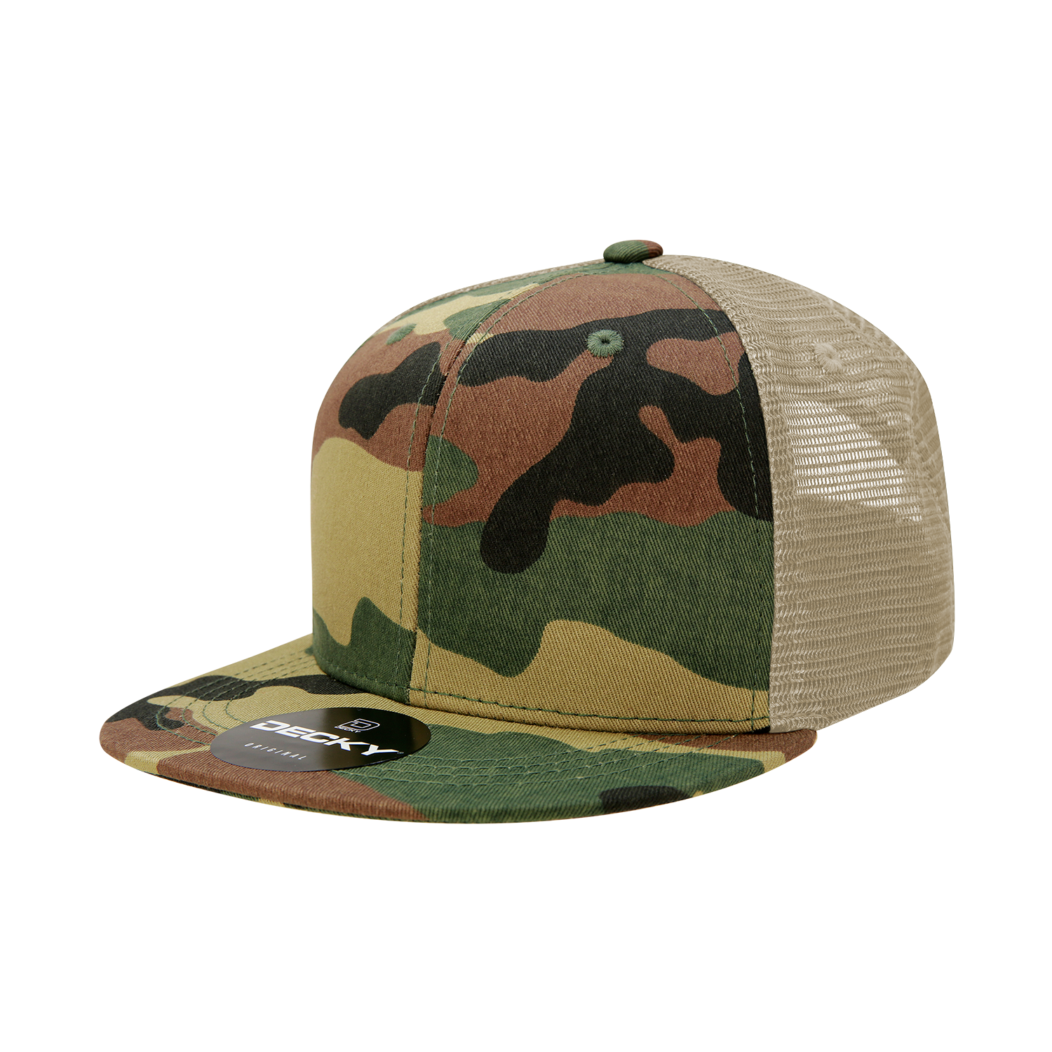 6 Panel High Profile Structured Camo Trucker