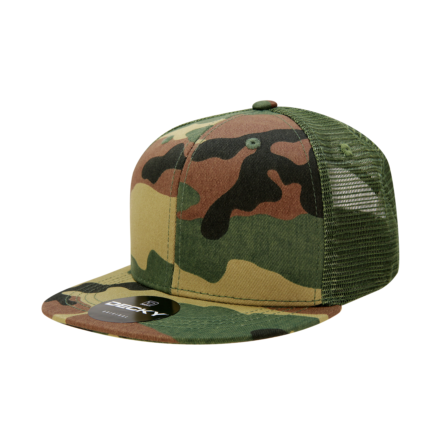 6 Panel High Profile Structured Camo Trucker