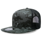 5 Panel High Profile Structured Cotton/Poly Blend Trucker