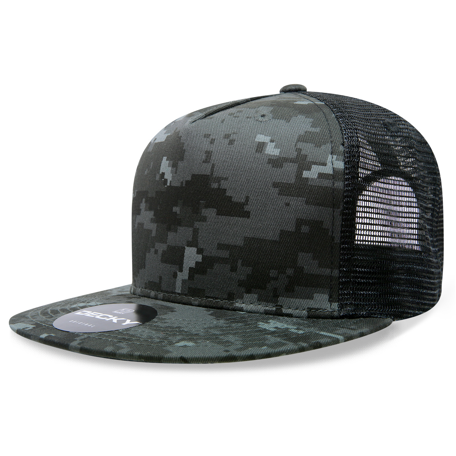 5 Panel High Profile Structured Cotton/Poly Blend Trucker