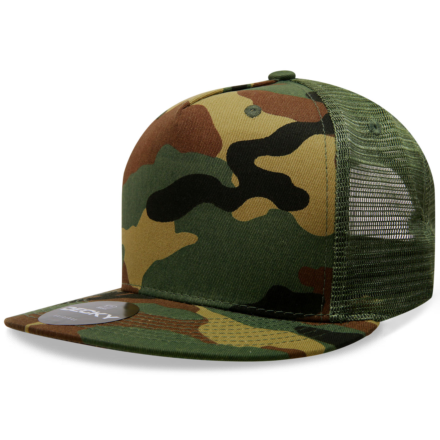 5 Panel High Profile Structured Cotton/Poly Blend Trucker