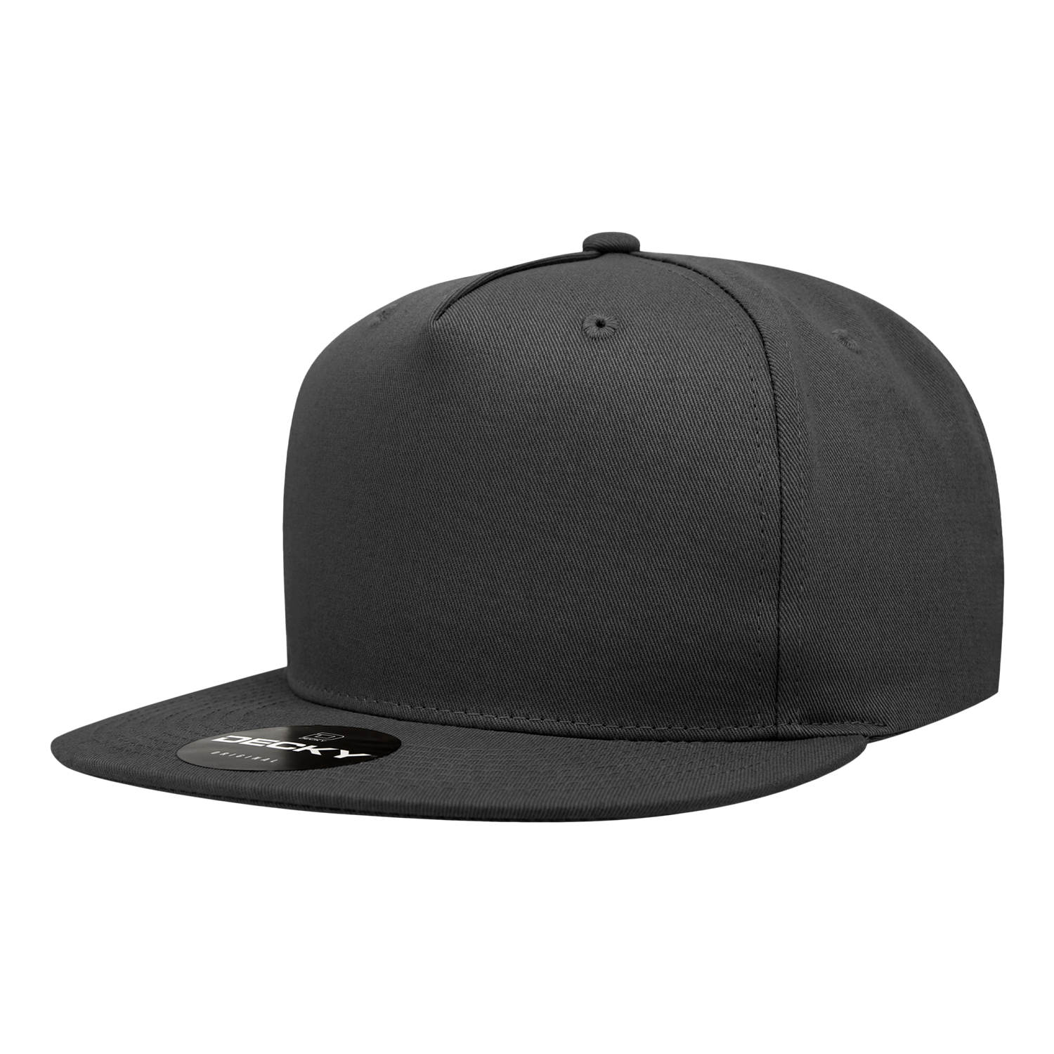 5 Panel High Profile Structured Cotton Blend Snapback