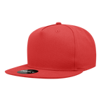 5 Panel High Profile Structured Cotton Blend Snapback
