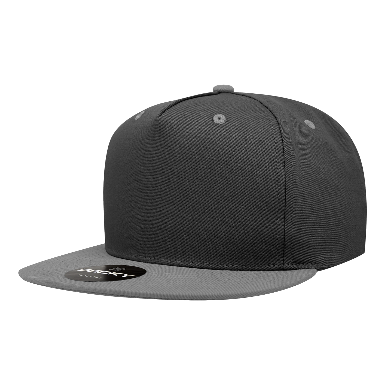 5 Panel High Profile Structured Cotton Blend Snapback