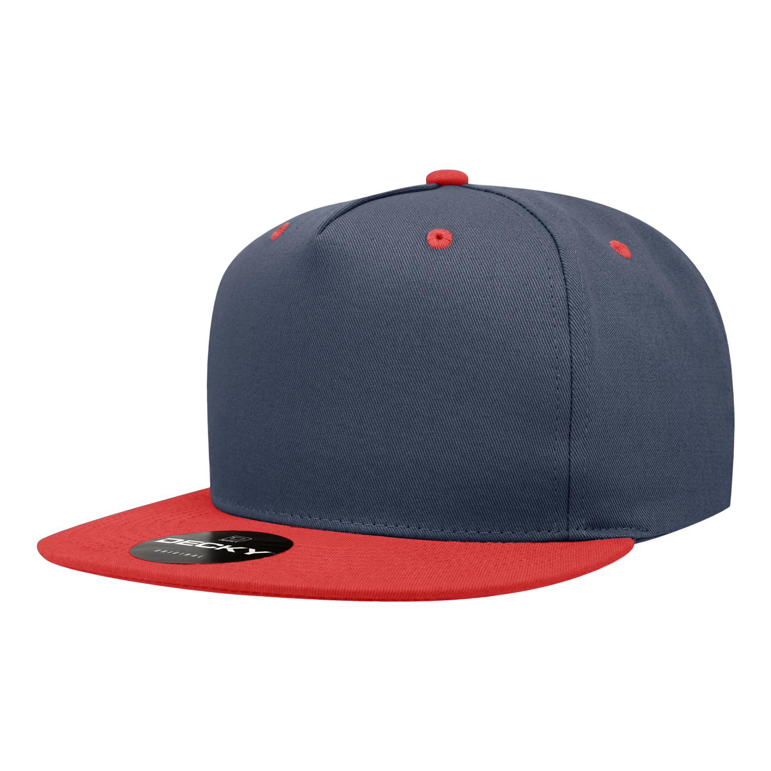 5 Panel High Profile Structured Cotton Blend Snapback