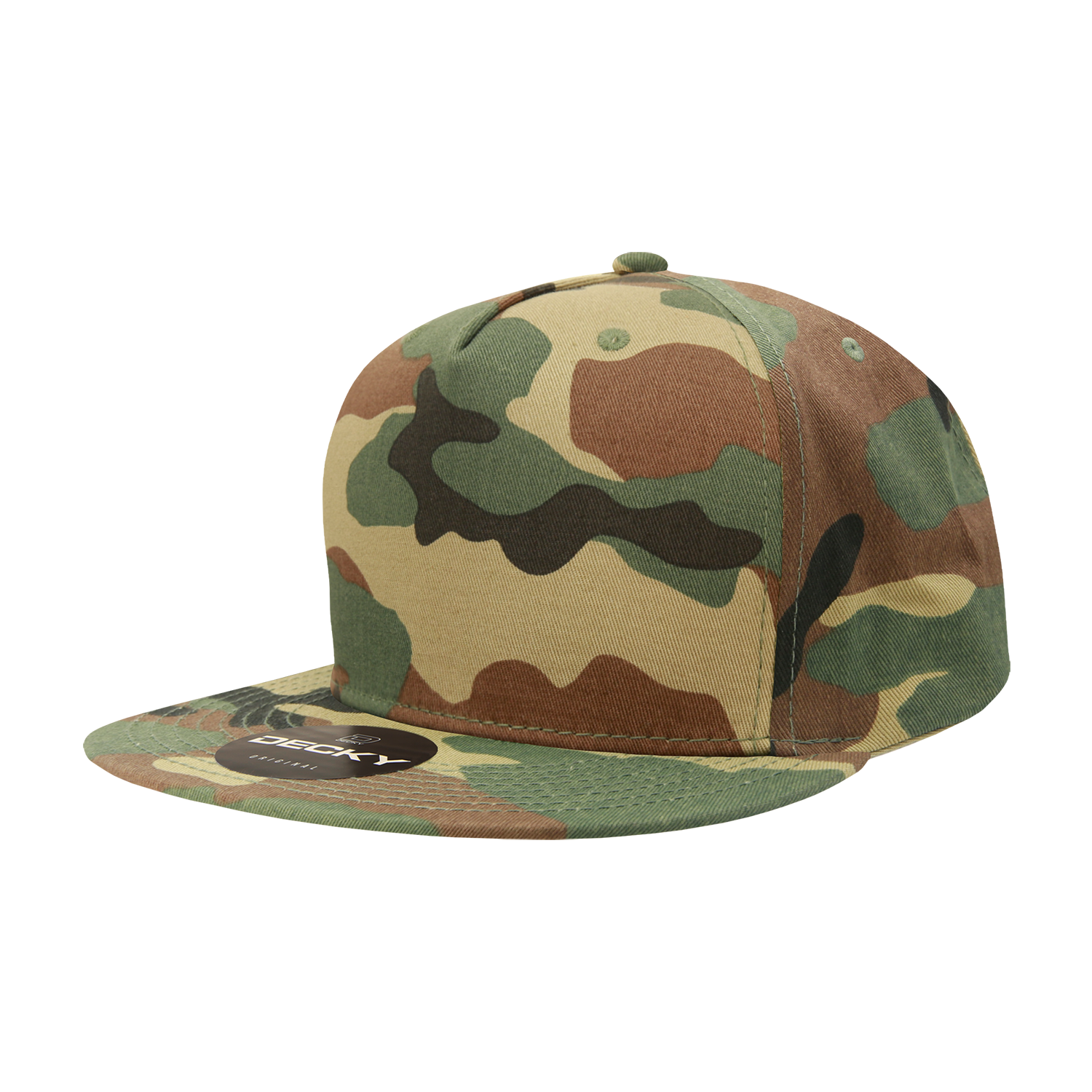 5 Panel High Profile Structured Cotton Blend Snapback