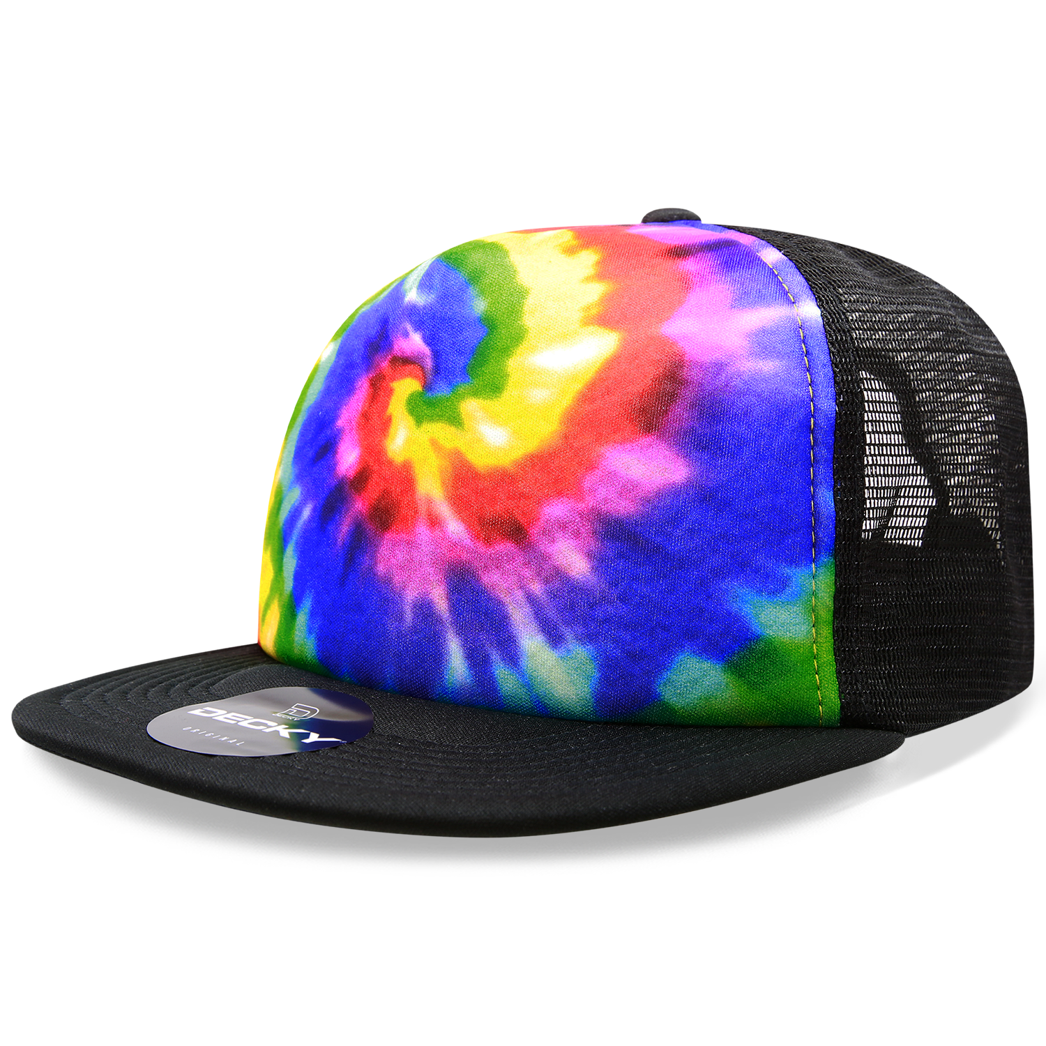 5 Panel High Profile Structured Tie Dye Trucker