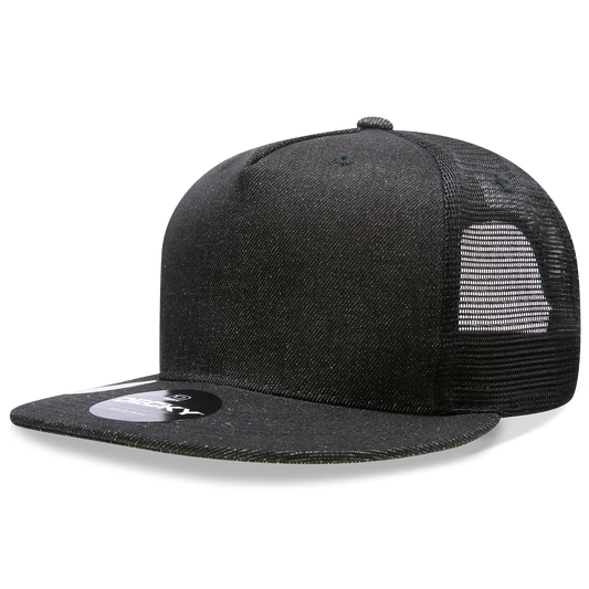 5 Panel High Profile Structured Denim Trucker