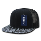 6 Panel High Profile Structured Bandanna Bill Trucker