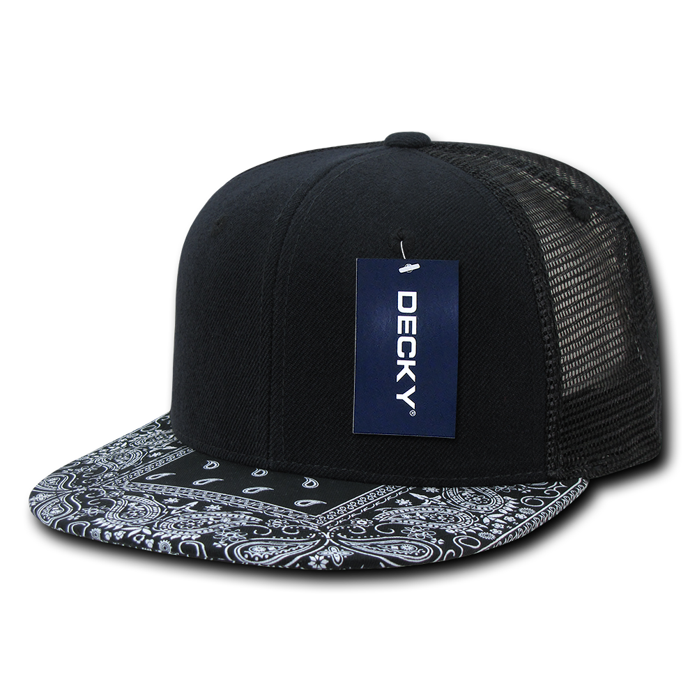 6 Panel High Profile Structured Bandanna Bill Trucker