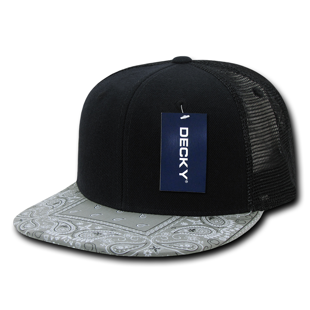 6 Panel High Profile Structured Bandanna Bill Trucker