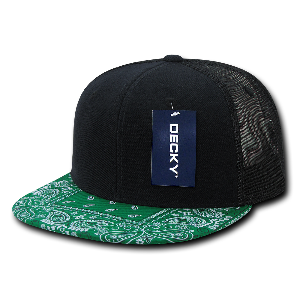 6 Panel High Profile Structured Bandanna Bill Trucker