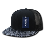 6 Panel High Profile Structured Bandanna Bill Trucker