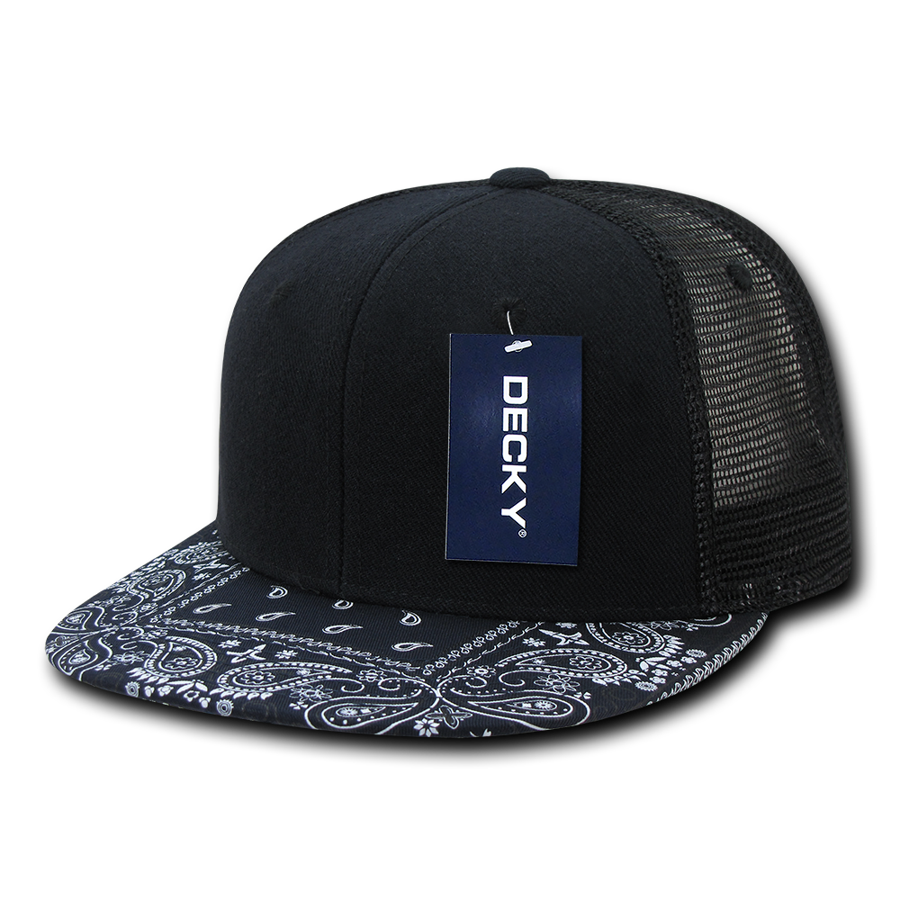 6 Panel High Profile Structured Bandanna Bill Trucker