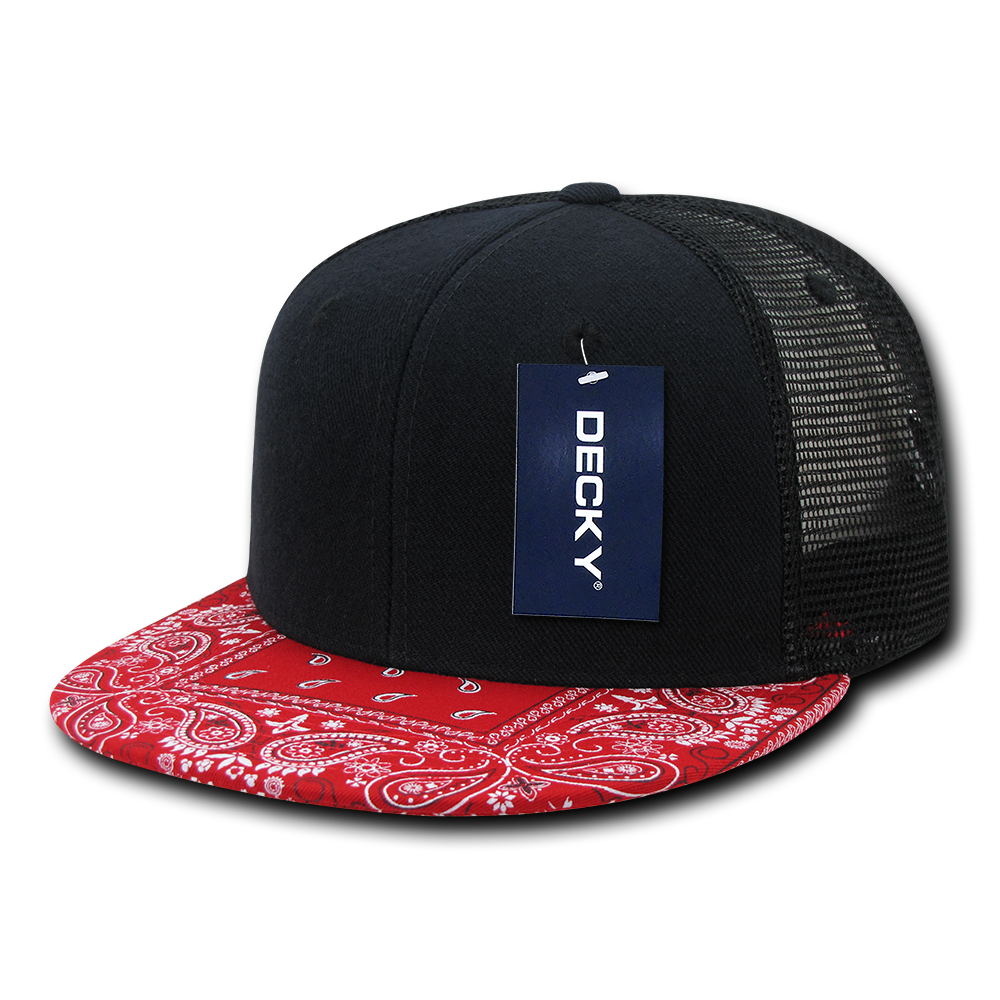 6 Panel High Profile Structured Bandanna Bill Trucker