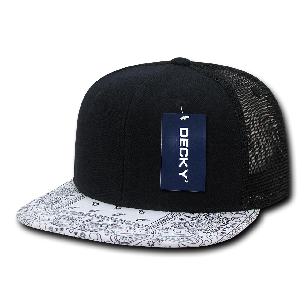 6 Panel High Profile Structured Bandanna Bill Trucker