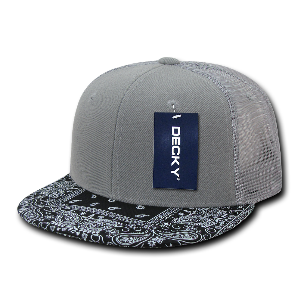 6 Panel High Profile Structured Bandanna Bill Trucker