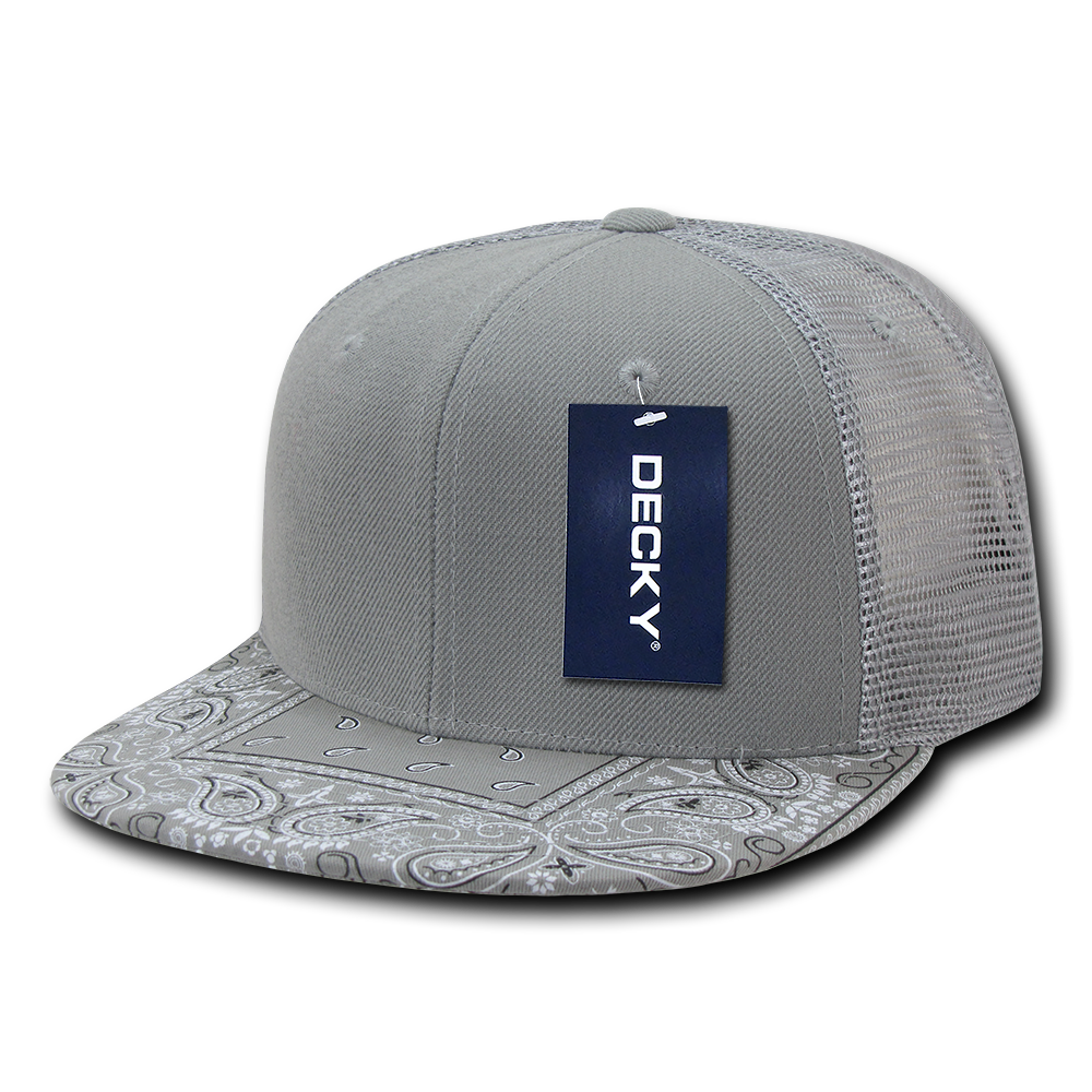 6 Panel High Profile Structured Bandanna Bill Trucker