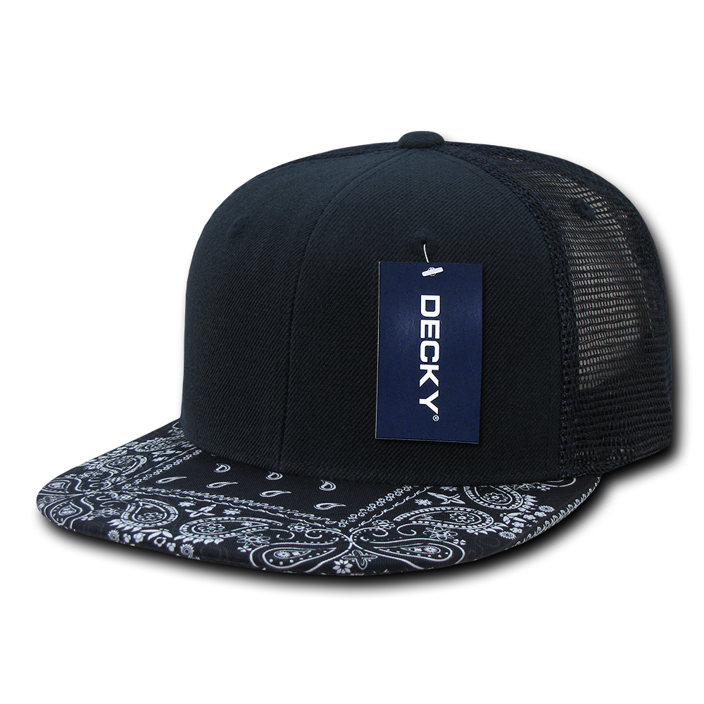 6 Panel High Profile Structured Bandanna Bill Trucker